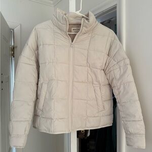 Monki Women's Off-White Puffer Jacket